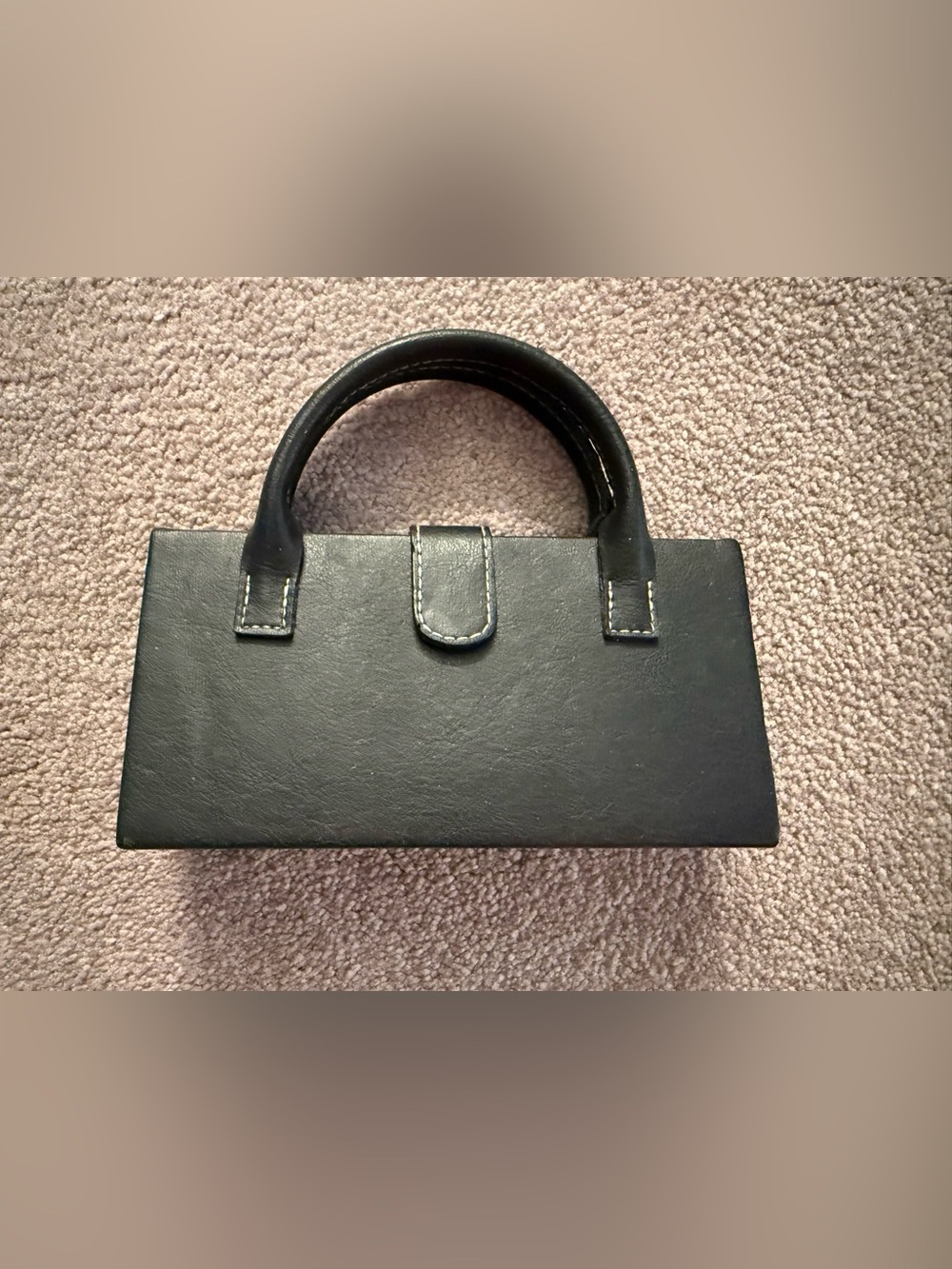 Black Leather Eye-glass travel case